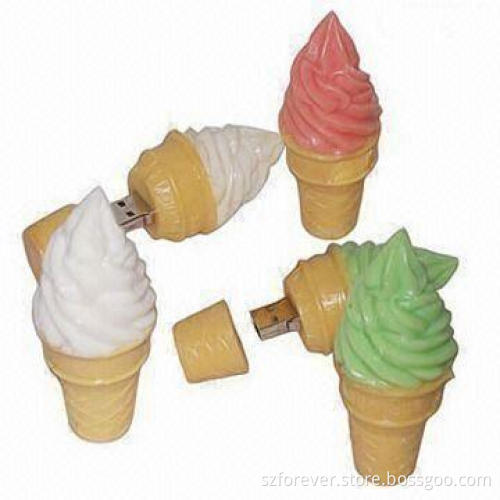Ice-Cream USB Flash Drives, Up to 16GB Flash Memory, Supports Microsoft's Windows XP and Linux 2.4